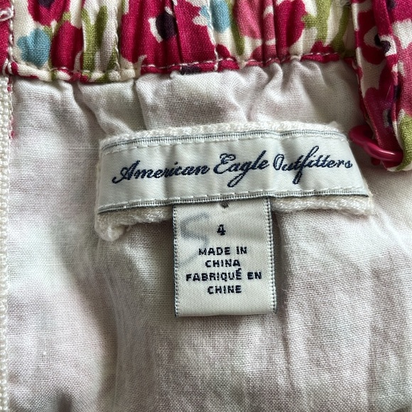 VTG 2009 American Eagle Spring Floral Dress corset pockets mini 100% cotton - Picture 10 of 11